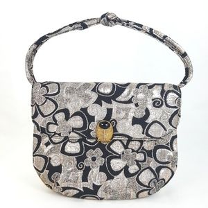Vintage Floral Jacquard Ladybug Wrislet Purse